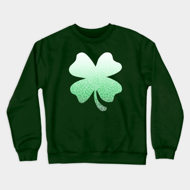 Ombre green and white swirls doodles shamrock Crewneck Sweatshirt by Savousepate